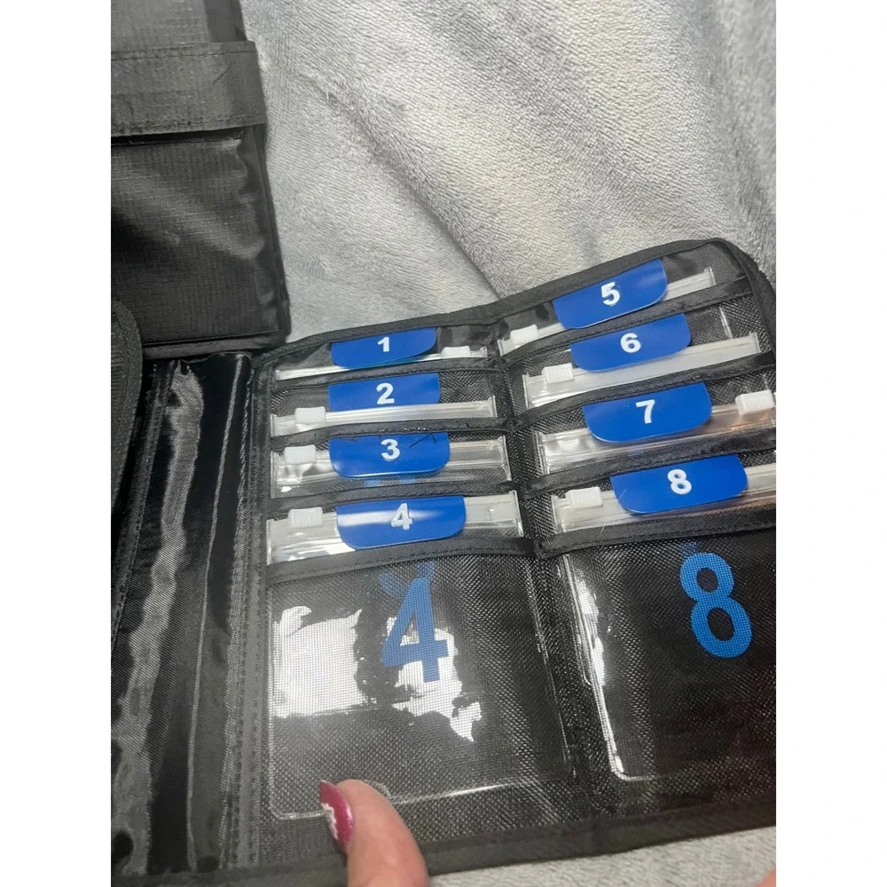 Lewis‎ N Clark Travel Organizer Case Numbered Pockets 1–8 Red Blue Fold Up